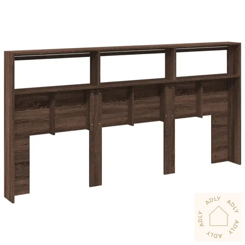 Hodegavl Skap Med Led Brun Eik 200X17X102 Cm