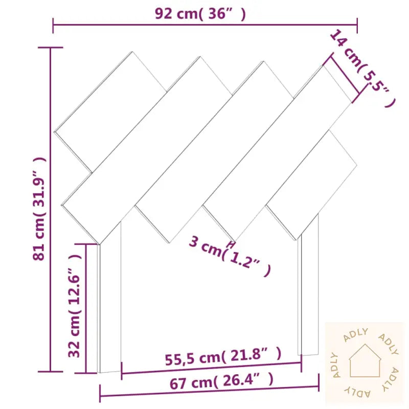 Sengegavl Svart 92X3X81 Cm Heltre Furu