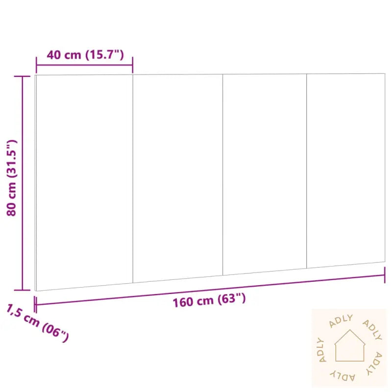 Sengegavl Artisan Eik 160X1,5X80 Cm Konstruert Tre
