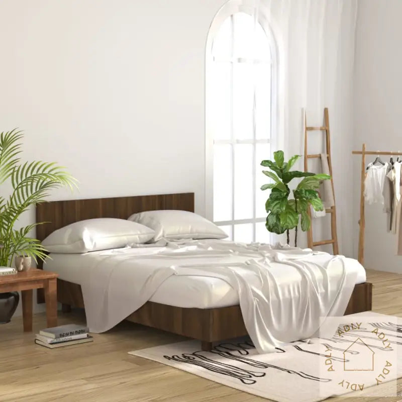 Sengegavl Brun Eik 160X1,5X80 Cm Konstruert Tre
