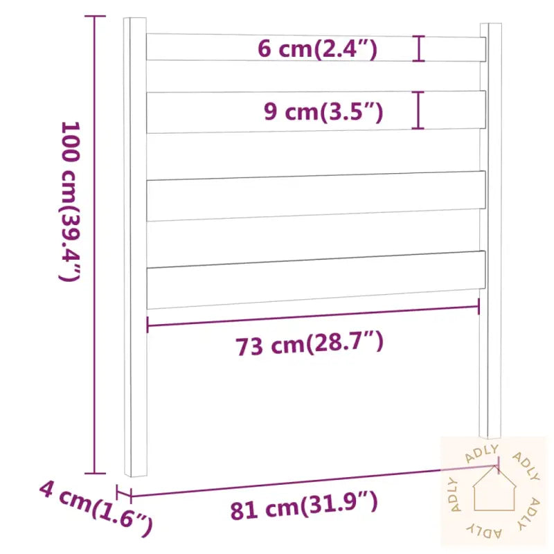 Sengegavl Svart 81X4X100 Cm Heltre Furu
