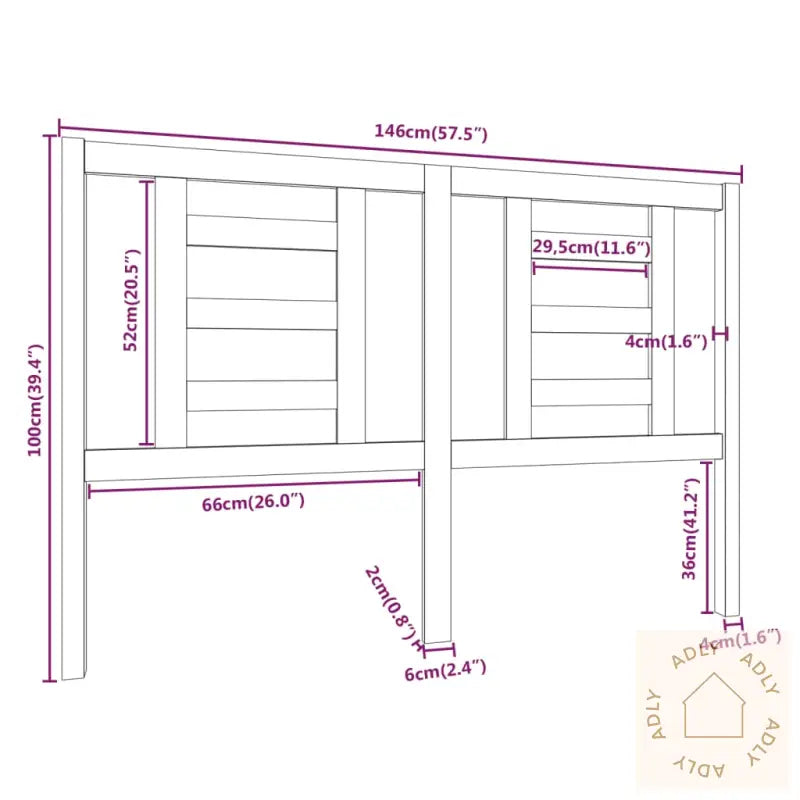 Sengegavl 146X4X100 Cm Heltre Furu