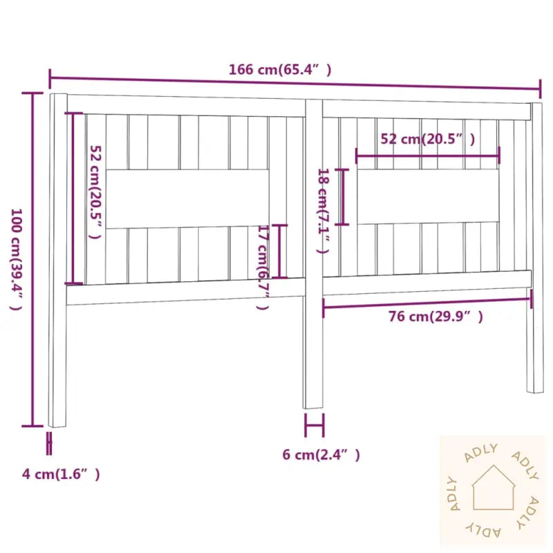 Sengegavl Hvit 166X4X100 Cm Heltre Furu
