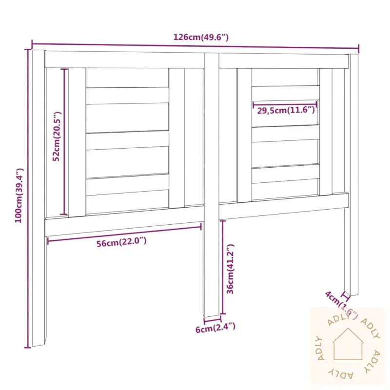 Sengegavl Hvit 126X4X100 Cm Heltre Furu
