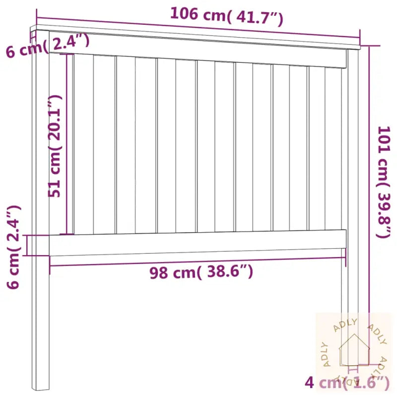 Sengegavl 106X6X101 Cm Heltre Furu