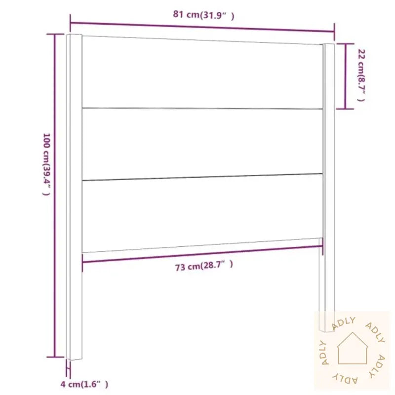 Sengegavl Honningbrun 81X4X100 Cm Heltre Furu