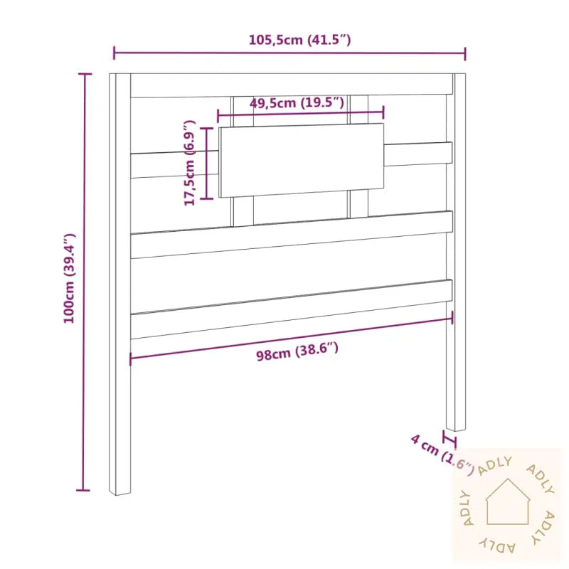 Sengegavl Honningbrun 105,5X4X100 Cm Heltre Furu