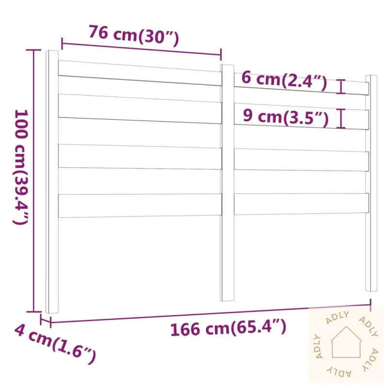 Sengegavl Honningbrun 166X4X100 Cm Heltre Furu