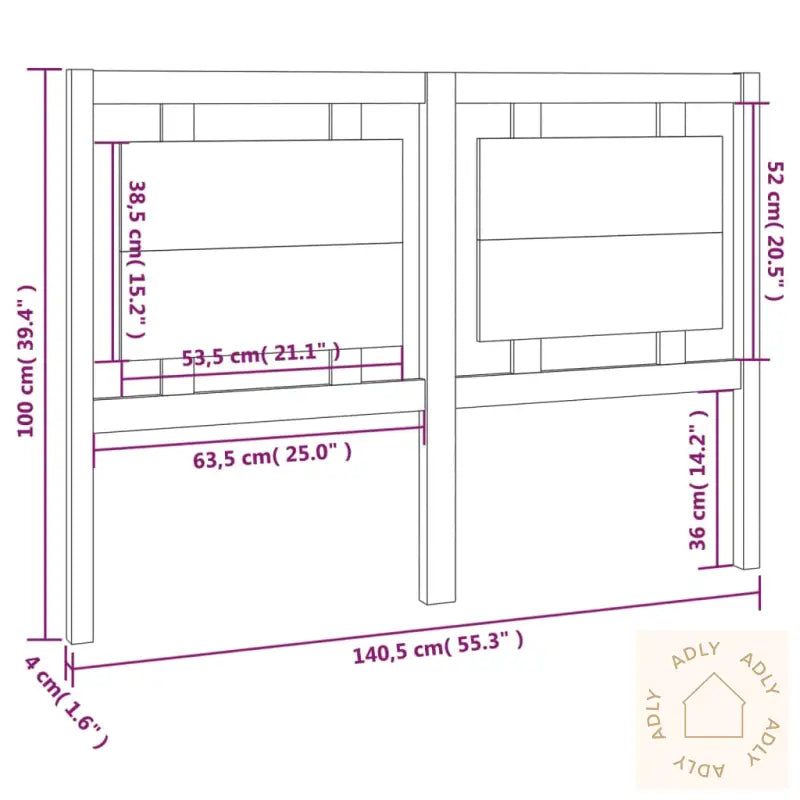 Sengegavl Hvit 140,5X4X100 Cm Heltre Furu