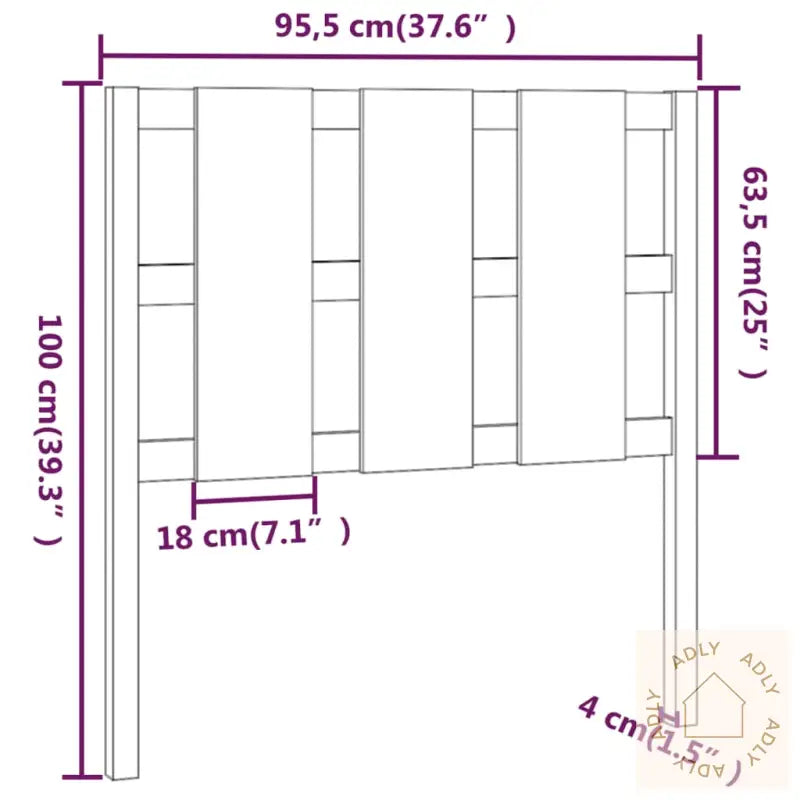 Sengegavl Honningbrun 95,5X4X100 Cm Heltre Furu