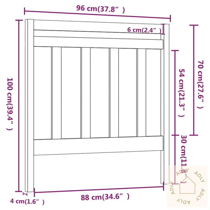 Sengegavl Svart 96X4X100 Cm Heltre Furu