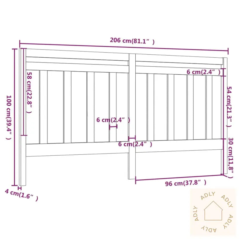 Sengegavl Honningbrun 206X4X100 Cm Heltre Furu