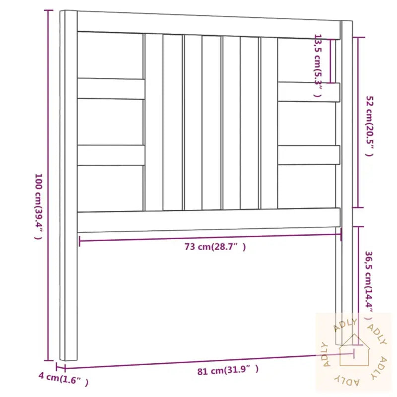 Sengegavl Honningbrun 81X4X100 Cm Heltre Furu