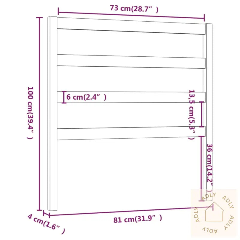 Sengegavl Svart 81X4X100 Cm Heltre Furu