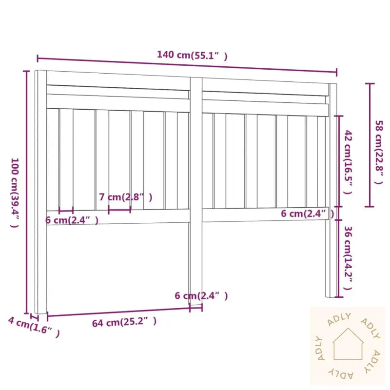 Sengegavl 140X4X100 Cm Heltre Furu