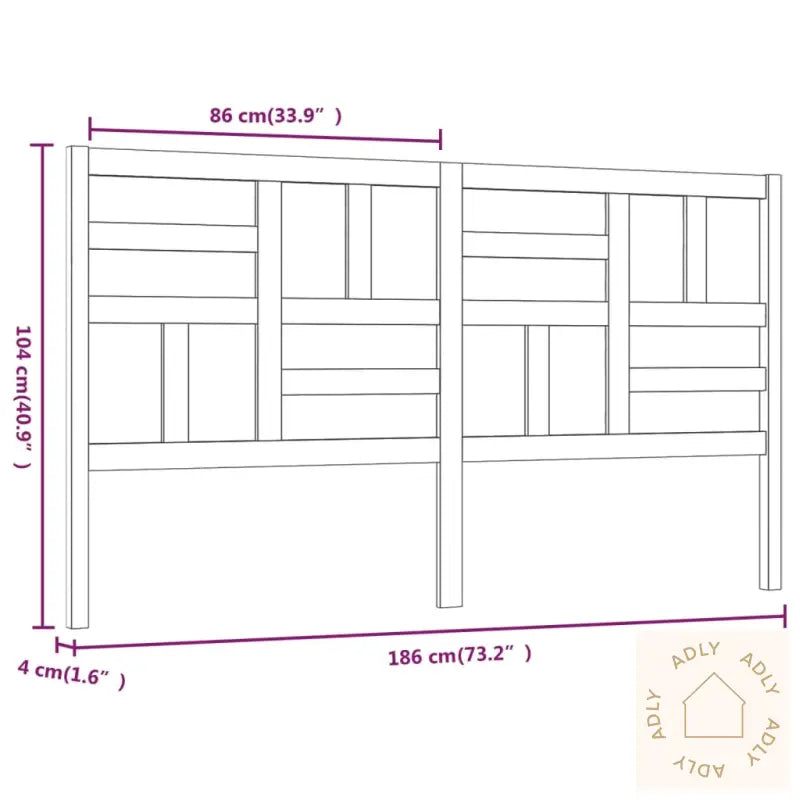 Sengegavl Hvit 186X4X104 Cm Heltre Furu