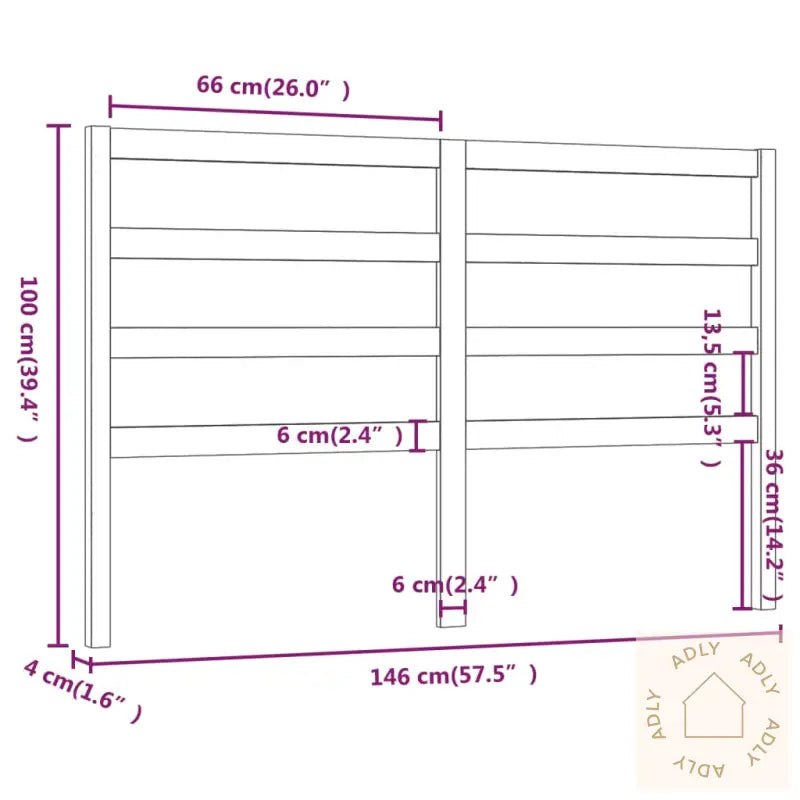 Sengegavl Honningbrun 146X4X100 Cm Heltre Furu