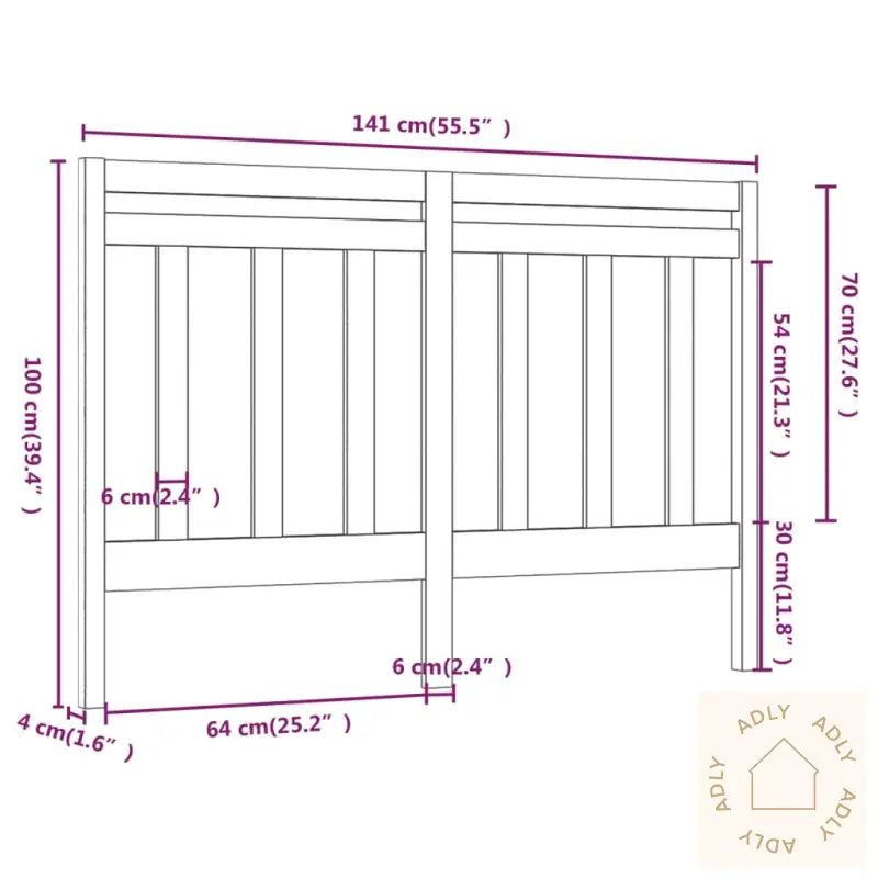 Sengegavl Hvit 141X4X100 Cm Heltre Furu