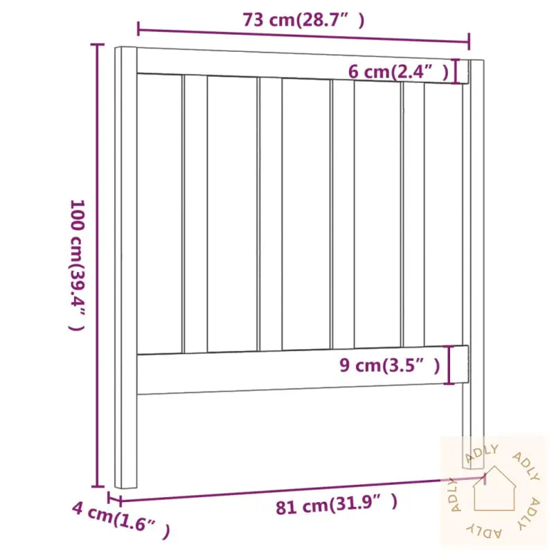 Sengegavl 81X4X100 Cm Heltre Furu