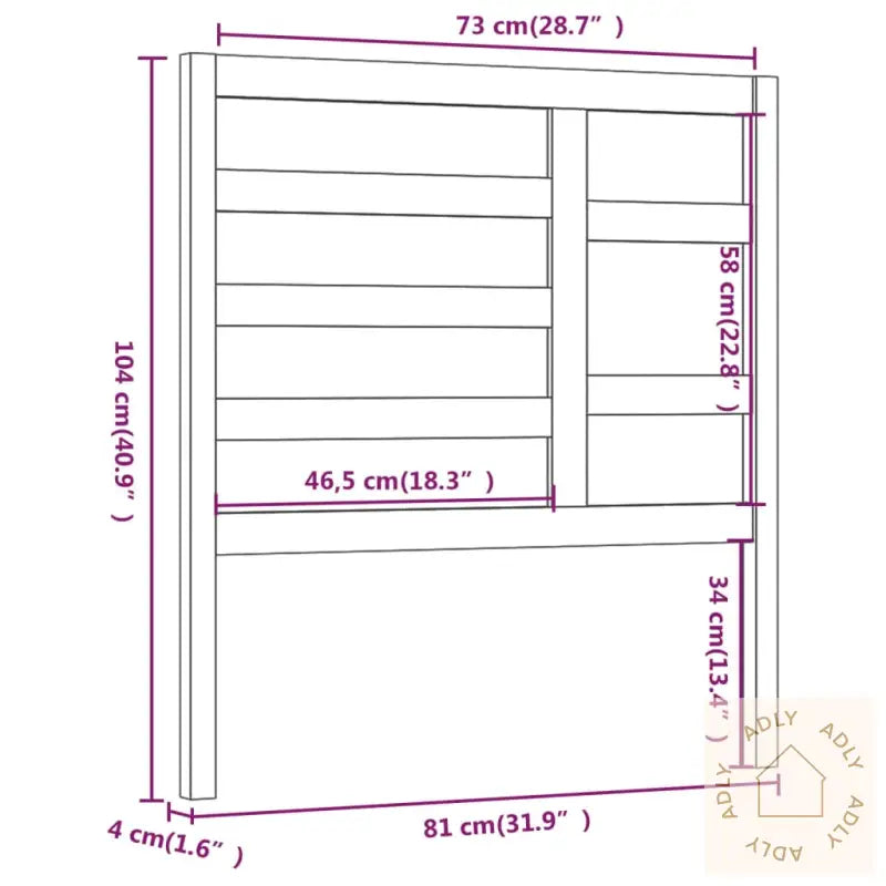 Sengegavl Honningbrun 81X4X104 Cm Heltre Furu