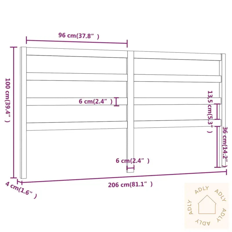 Sengegavl Honningbrun 206X4X100 Cm Heltre Furu