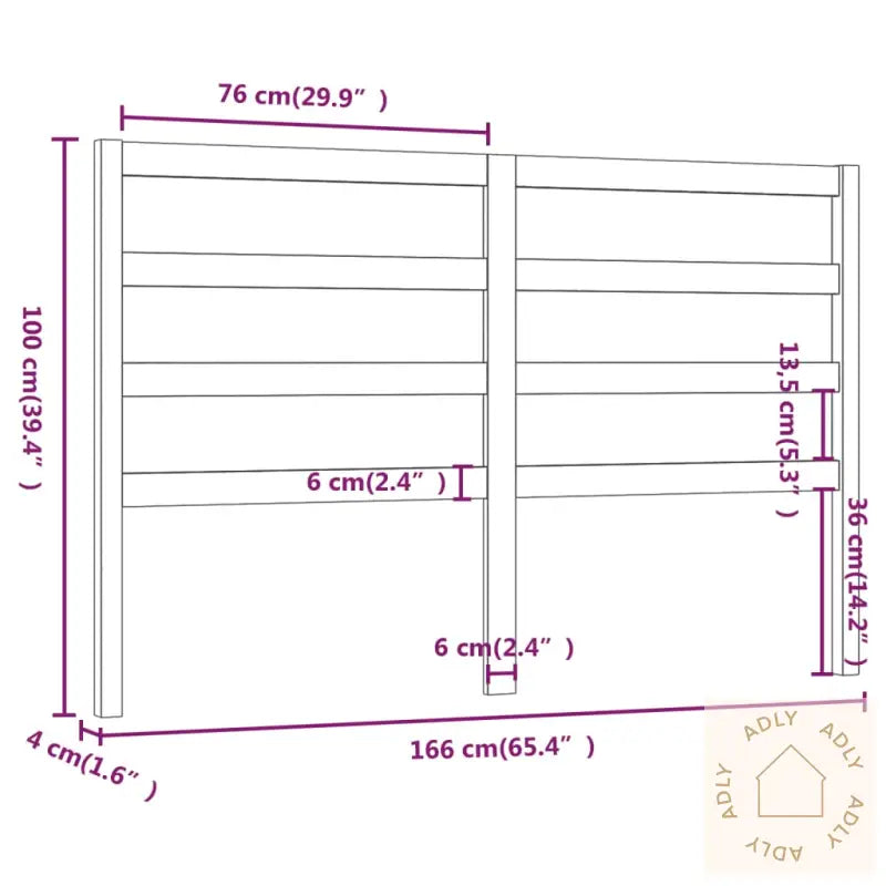 Sengegavl Svart 166X4X100 Cm Heltre Furu