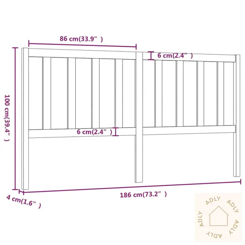 Sengegavl Honningbrun 186X4X100 Cm Heltre Furu