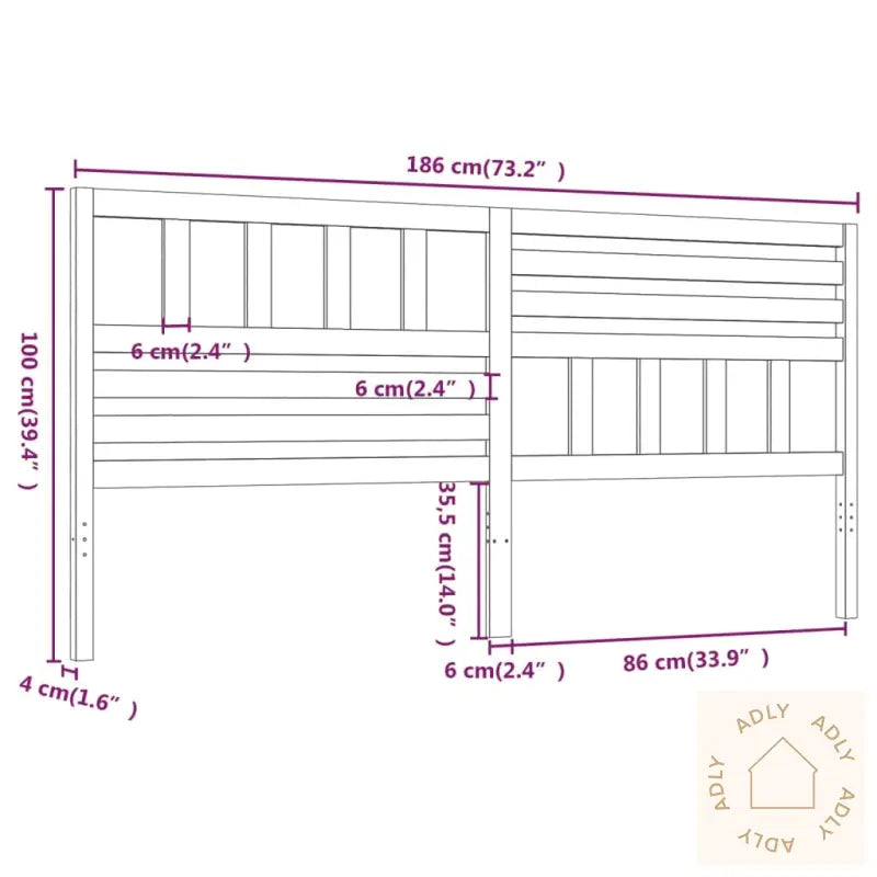 Sengegavl Honningbrun 186X4X100 Cm Heltre Furu