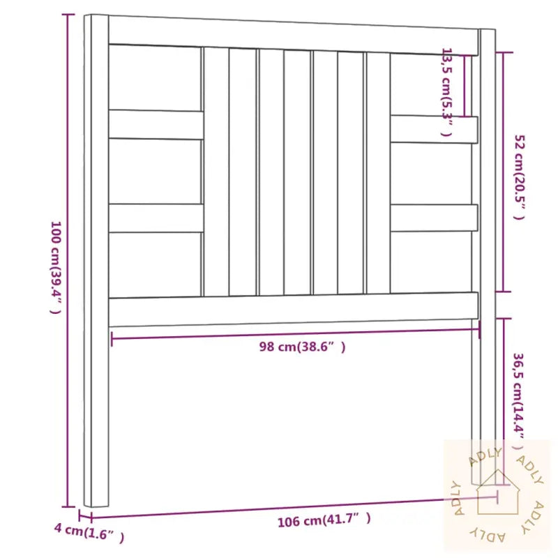 Sengegavl Hvit 106X4X100 Cm Heltre Furu