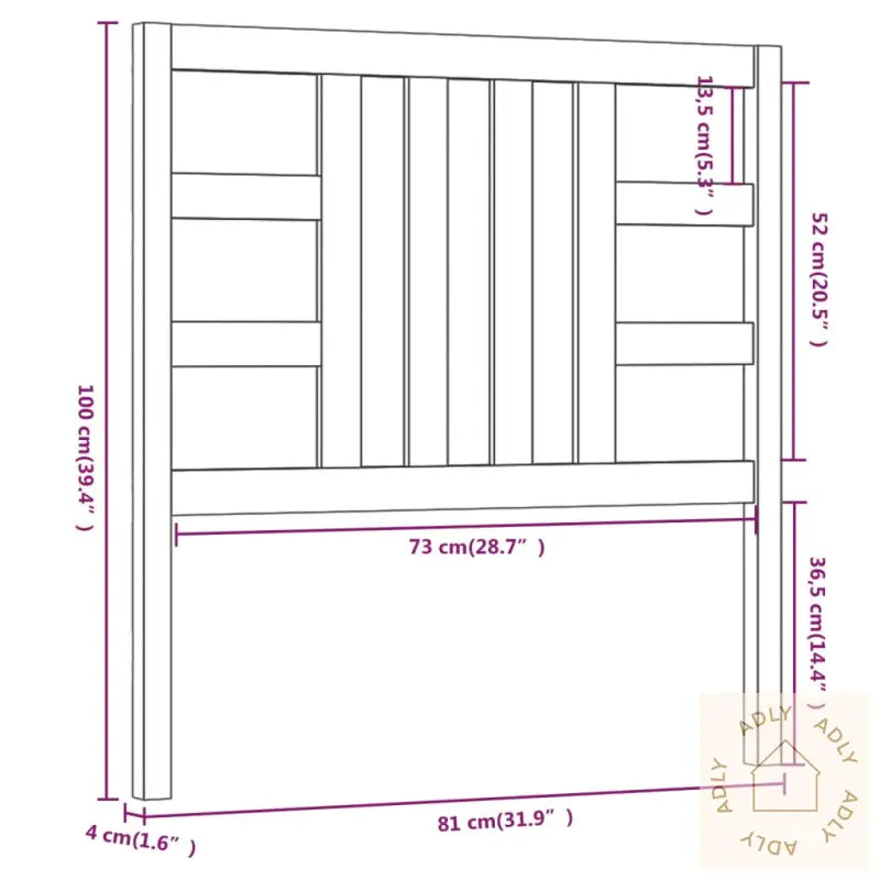 Sengegavl Svart 81X4X100 Cm Heltre Furu