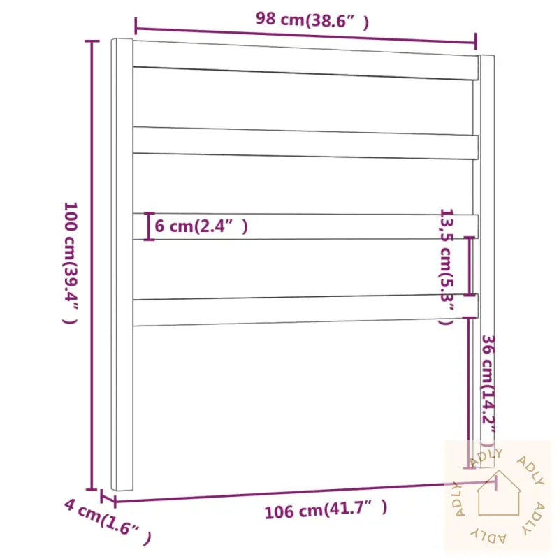 Sengegavl Honningbrun 106X4X100 Cm Heltre Furu