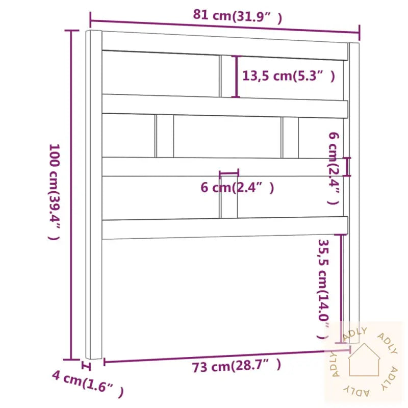Sengegavl Honningbrun 81X4X100 Cm Heltre Furu