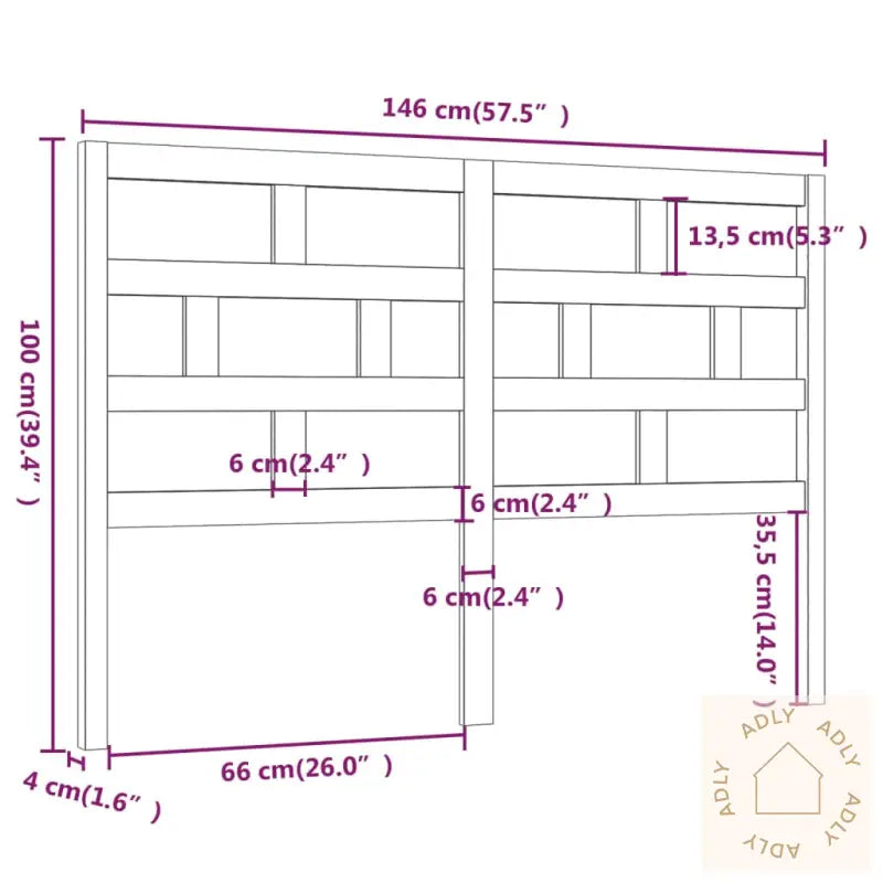 Sengegavl Hvit 146X4X100 Cm Heltre Furu