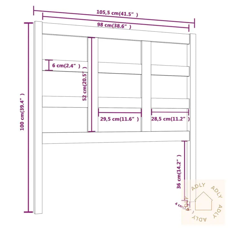 Sengegavl Honningbrun 105,5X4X100 Cm Heltre Furu