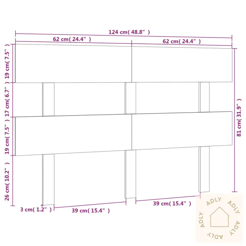 Sengegavl 124X3X81 Cm Heltre Furu