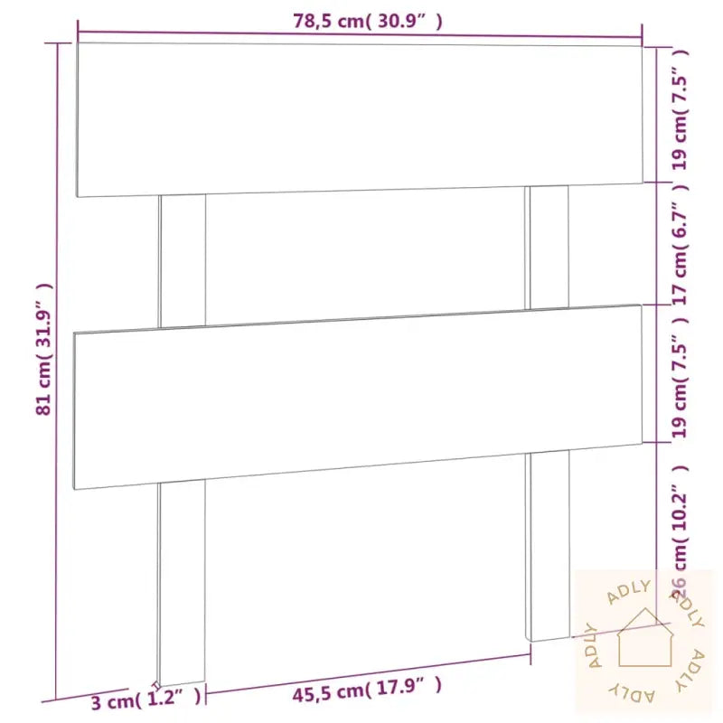 Sengegavl Honningbrun 78,5X3X81 Cm Heltre Furu
