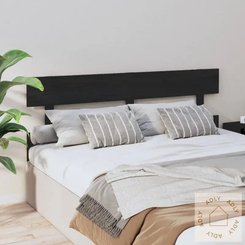 Sengegavl Svart 164X3X81 Cm Heltre Furu