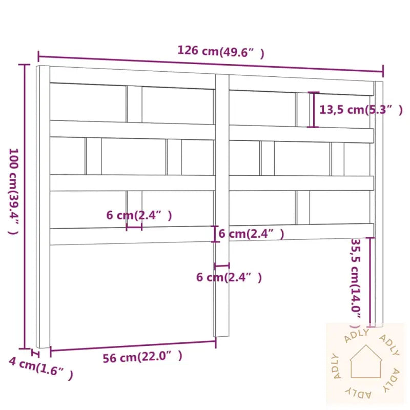 Sengegavl Hvit 126X4X100 Cm Heltre Furu