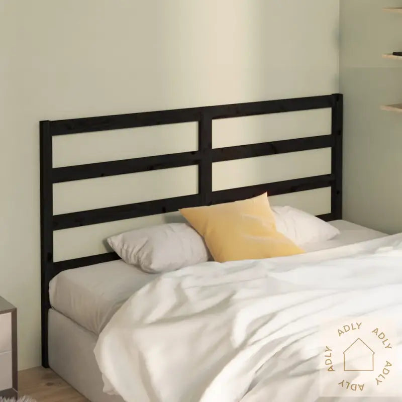 Sengegavl Svart 146X4X100 Cm Heltre Furu