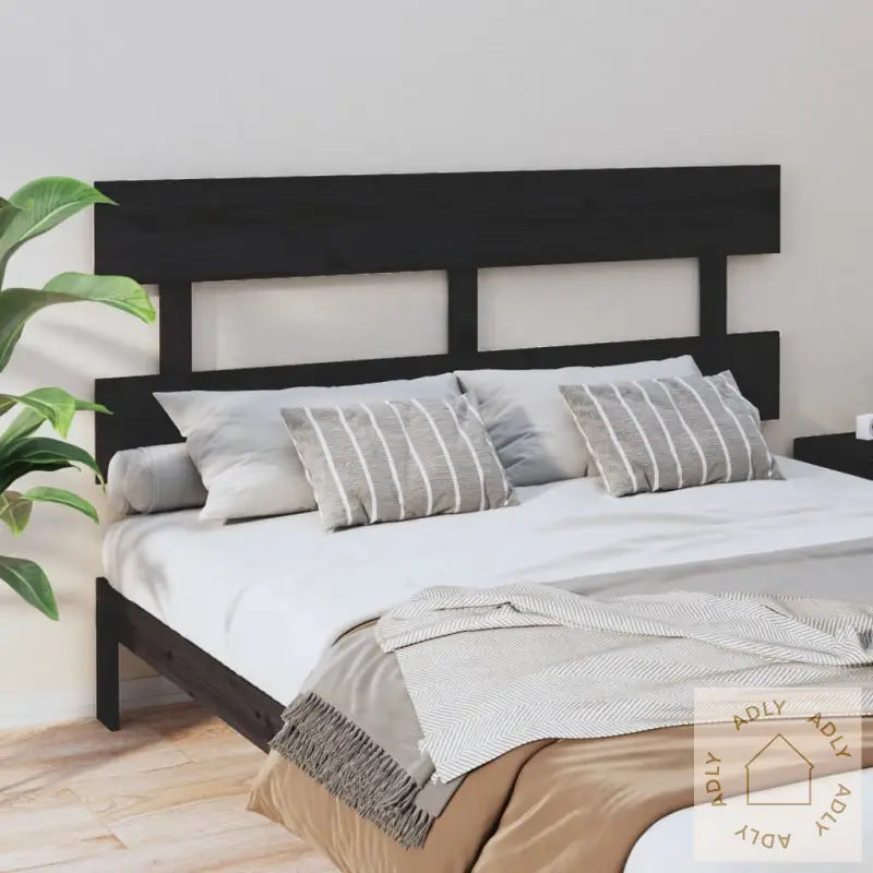 Sengegavl Svart 164X3X81 Cm Heltre Furu
