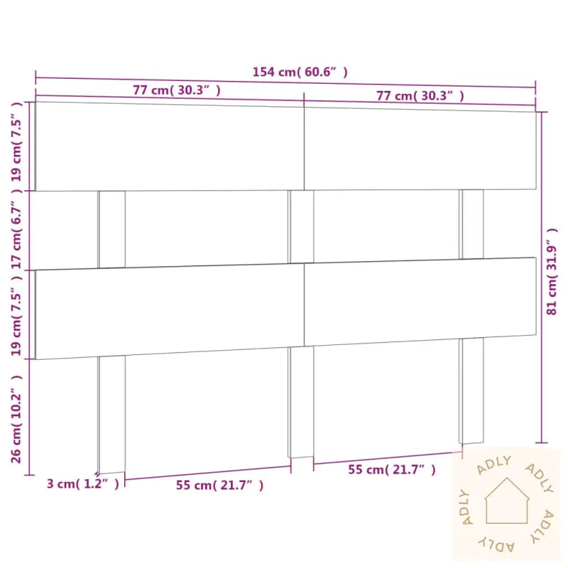 Sengegavl Honningbrun 154X3X81 Cm Heltre Furu