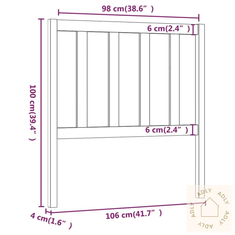 Sengegavl Hvit 106X4X100 Cm Heltre Furu