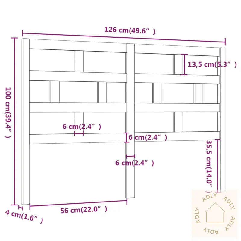 Sengegavl 126X4X100 Cm Heltre Furu