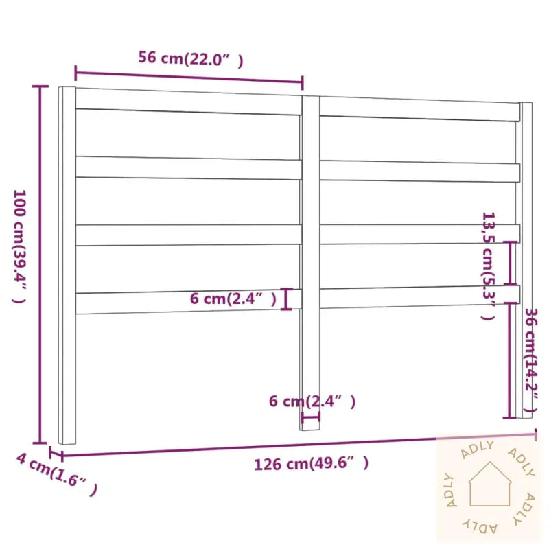 Sengegavl Hvit 126X4X100 Cm Heltre Furu