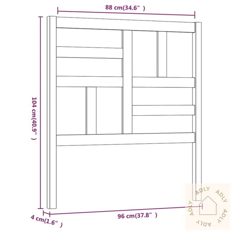 Sengegavl Svart 96X4X104 Cm Heltre Furu