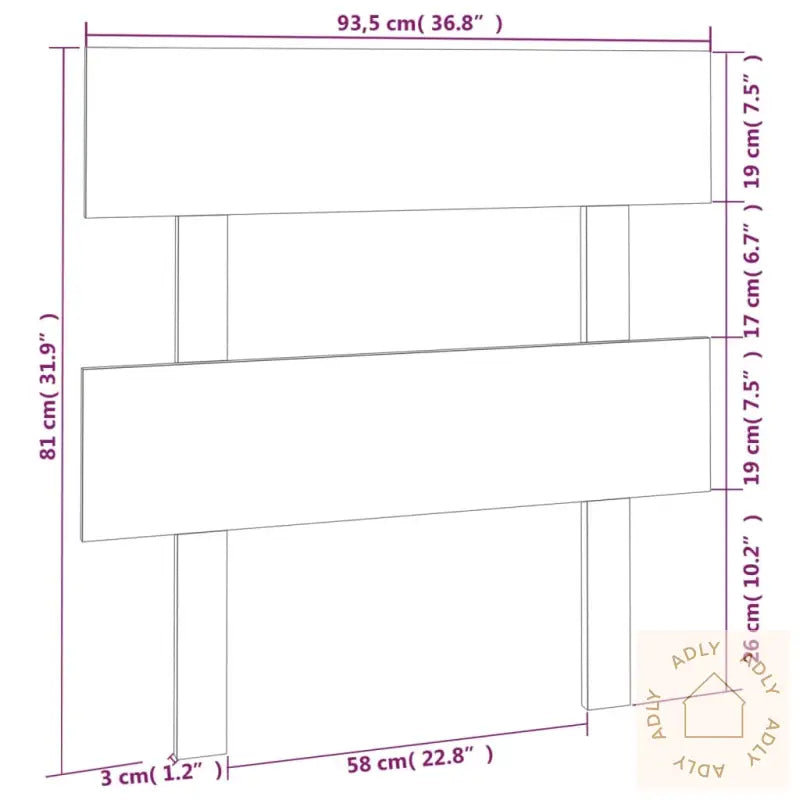 Sengegavl Honningbrun 93,5X3X81 Cm Heltre Furu