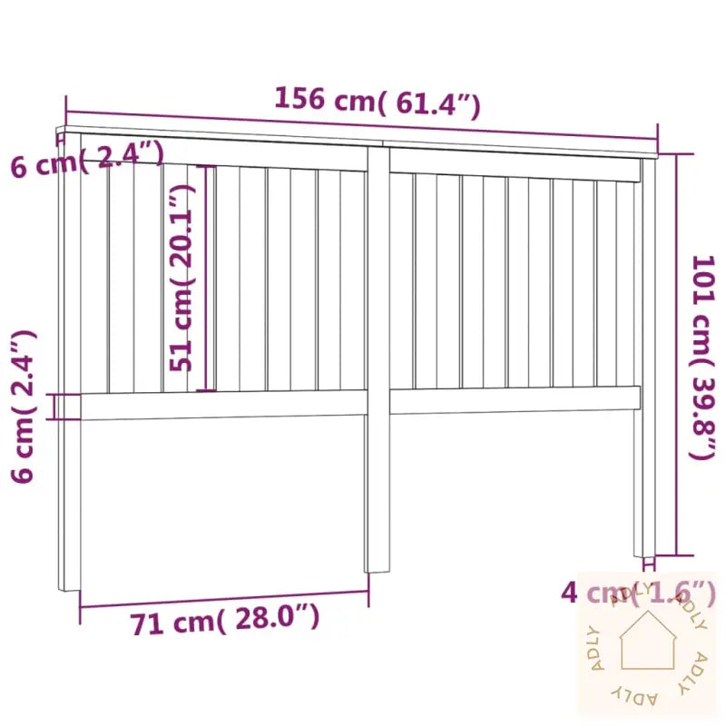 Sengegavl 156X6X101 Cm Heltre Furu