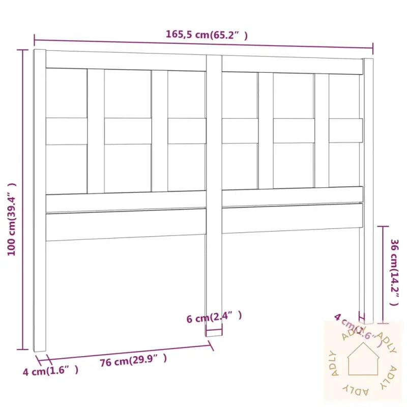 Sengegavl Svart 165,5X4X100 Cm Heltre Furu