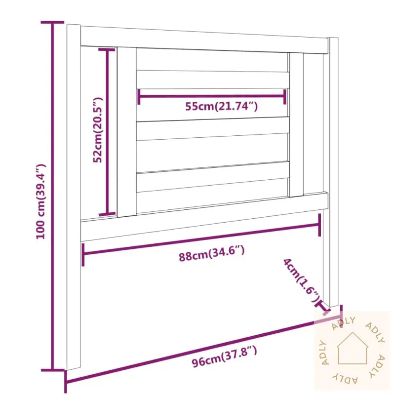 Sengegavl 96X4X100 Cm Heltre Furu