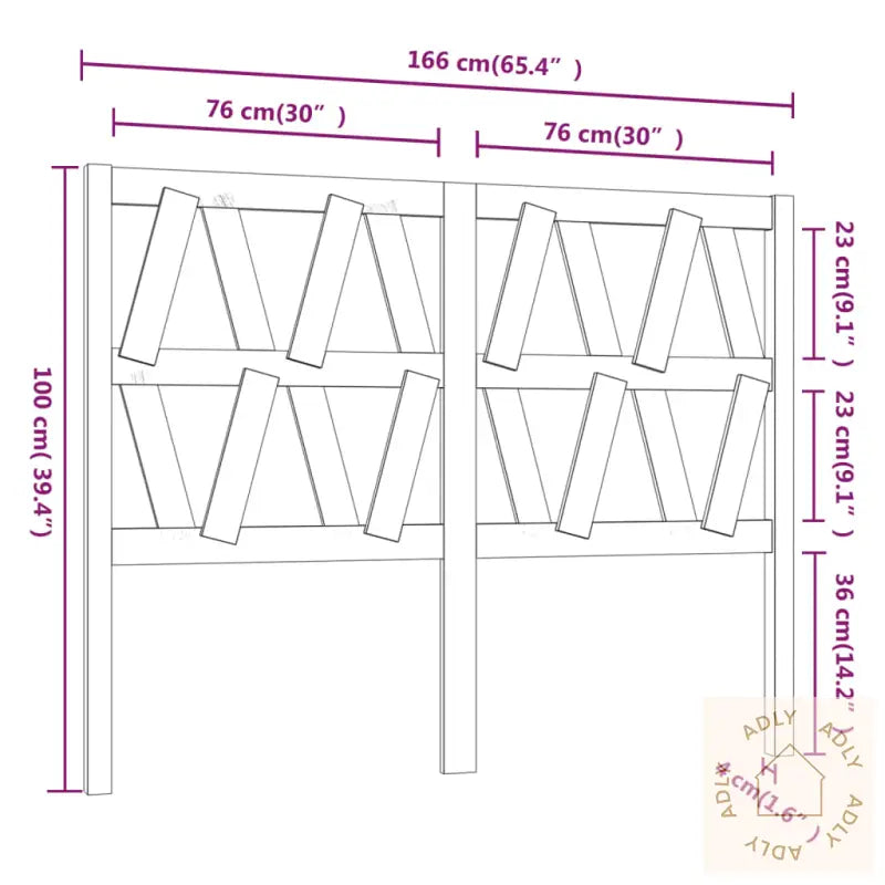 Sengegavl Svart 166X4X100 Cm Heltre Furu